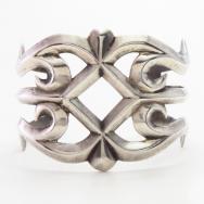 Vintage Navajo Sand Cast Silver Wide Cuff Bracelet c.1950～