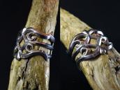 Vintage Navajo Sand Cast Silver Wide Cuff Bracelet c.1950～