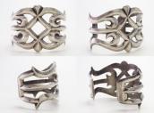 Vintage Navajo Sand Cast Silver Wide Cuff Bracelet c.1950～