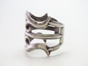 Vintage Navajo Sand Cast Silver Wide Cuff Bracelet c.1950～