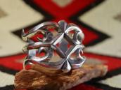 Vintage Navajo Sand Cast Silver Wide Cuff Bracelet c.1950～