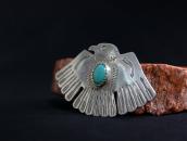 【Wolf-Robe】Acoma Big T-bird Stamped Coin Silver Pin c.1950～