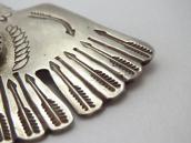 【Wolf-Robe】Acoma Big T-bird Stamped Coin Silver Pin c.1950～