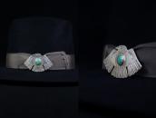 【Wolf-Robe】Acoma Big T-bird Stamped Coin Silver Pin c.1950～