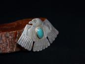 【Wolf-Robe】Acoma Big T-bird Stamped Coin Silver Pin c.1950～