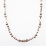 Vtg "Navajo Pearl" Hand Made Silver Beaded Necklace  c.1965～