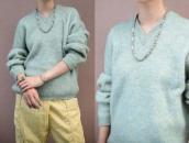 Vtg "Navajo Pearl" Hand Made Silver Beaded Necklace  c.1965～