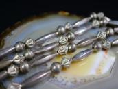 Vtg "Navajo Pearl" Hand Made Silver Beaded Necklace  c.1965～