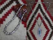 Vtg "Navajo Pearl" Hand Made Silver Beaded Necklace  c.1965～