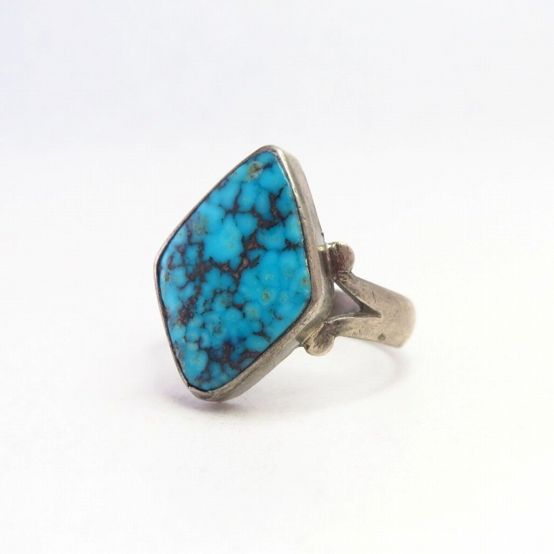 Vtg Navajo Split Shank Ring w/Nevada Blue Turquoise  c.1940～