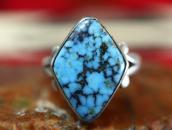 Vtg Navajo Split Shank Ring w/Nevada Blue Turquoise  c.1940～