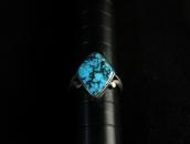 Vtg Navajo Split Shank Ring w/Nevada Blue Turquoise  c.1940～