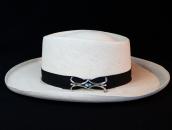 Vtg Casted Silver Pin Brooch w/Number Eight Turquoise c.1950