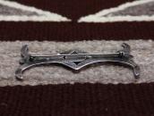 Vtg Casted Silver Pin Brooch w/Number Eight Turquoise c.1950