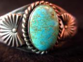Navajo Cuff Bracelet with #8 Turquoise  c.1930