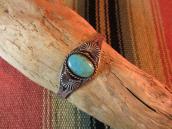 Navajo Cuff Bracelet with #8 Turquoise  c.1930