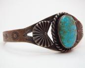 Navajo Cuff Bracelet with #8 Turquoise  c.1930