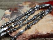 Vtg Navajo Hand Made Studs Beaded Necklace in Silver c.1960～