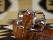 Vintage Navajo Silver Cuff Bracelet w/Laguna Agate  c.1955～