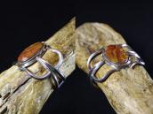 Vintage Navajo Silver Cuff Bracelet w/Laguna Agate  c.1955～