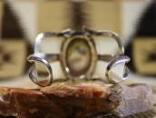 Vintage Navajo Silver Cuff Bracelet w/Laguna Agate  c.1955～