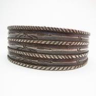 Antique Chisel & 卍 Stamped Ingot Wide Cuff c.1920～