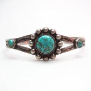 Antique Cuff Bracelet w/3 Number Eight TQ  c.1930～