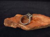 Antique Navajo Silver Pill Box Ring w/Green Turquoise c.1930