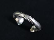 Vtg Navajo Burst Filed Half-Round Silver Wire Cuff c.1950～