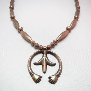 Vintage Bead Necklace with Cast Naja c.1960～