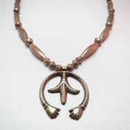 Vintage Bead Necklace with Cast Naja c.1960～