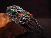 Antique 【IH】 Coin Silver Scalloped Edge Cuff Bracelet c.1930