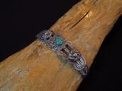 Antique 【IH】 Coin Silver Scalloped Edge Cuff Bracelet c.1930