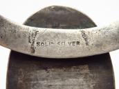 【GARDEN OF THE GODS】Atq Casted CoinSilver Cuff w/TQ  c.1930