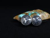 【Hopi Crafts】Vtg Thunderbird Overlay Clipon Earrings c.1960～