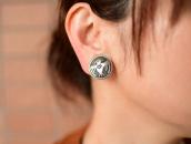 【Hopi Crafts】Vtg Thunderbird Overlay Clipon Earrings c.1960～