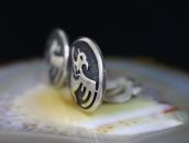 【Hopi Crafts】Vtg Thunderbird Overlay Clipon Earrings c.1960～