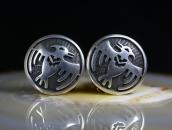 【Hopi Crafts】Vtg Thunderbird Overlay Clipon Earrings c.1960～