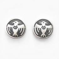【Hopi Crafts】Vtg Thunderbird Overlay Clipon Earrings c.1960～