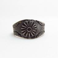 Antique Repouse & Stamped Ingot Silver Ring  c.1925～