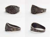 Antique Repouse & Stamped Ingot Silver Ring  c.1925～