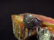 Antique Repouse & Stamped Ingot Silver Ring  c.1925～