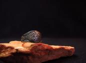 Antique Repouse & Stamped Ingot Silver Ring  c.1925～