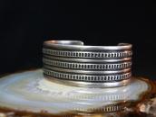 Atq Navajo Chiseled & Stamped Ingot Silver Wide Cuff c.1915～