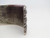 Atq Navajo Chiseled & Stamped Ingot Silver Wide Cuff c.1915～