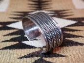 Atq Navajo Chiseled & Stamped Ingot Silver Wide Cuff c.1915～
