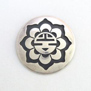 【Billy Ray Hawee】 Vintage Hopi Sun Face Overlay Pin  c.1960～