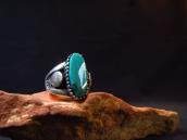 【Julian Lovato】 Kewa Tufa Casted Silver Ring w/Turquoise