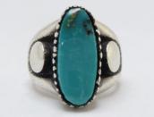 【Julian Lovato】 Kewa Tufa Casted Silver Ring w/Turquoise