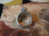 【Julian Lovato】 Kewa Tufa Casted Silver Ring w/Turquoise